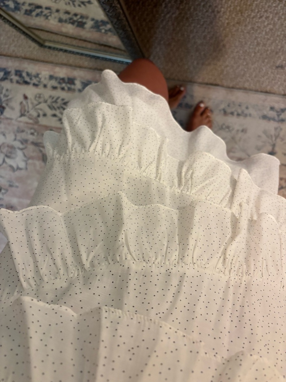 White Ruffled Halter Mini Dress - Picture 3 of 3